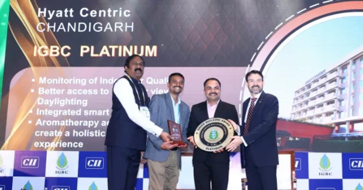 Hyatt Centric Chandigarh Achieves IGBC Health & Wellbeing Platinum Rating